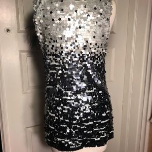 Gray sequin tank top